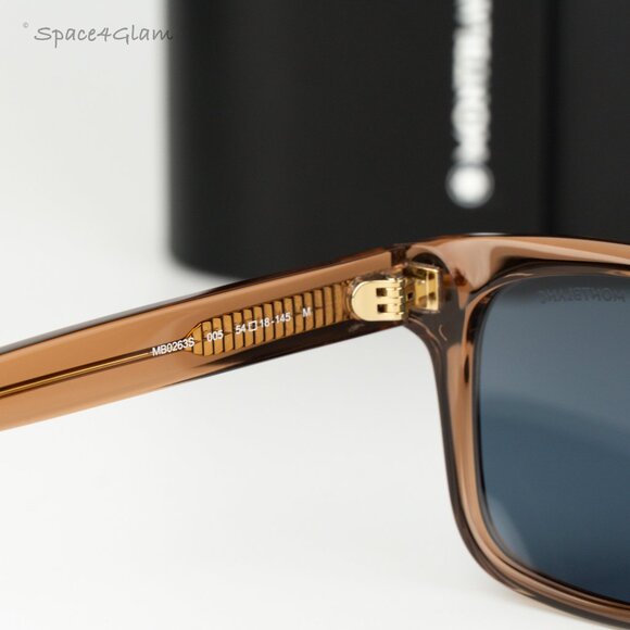 Montblanc Women Sunglasses Brown Blue Square MB0263S 005 NEW AUTHENTIC main image 6